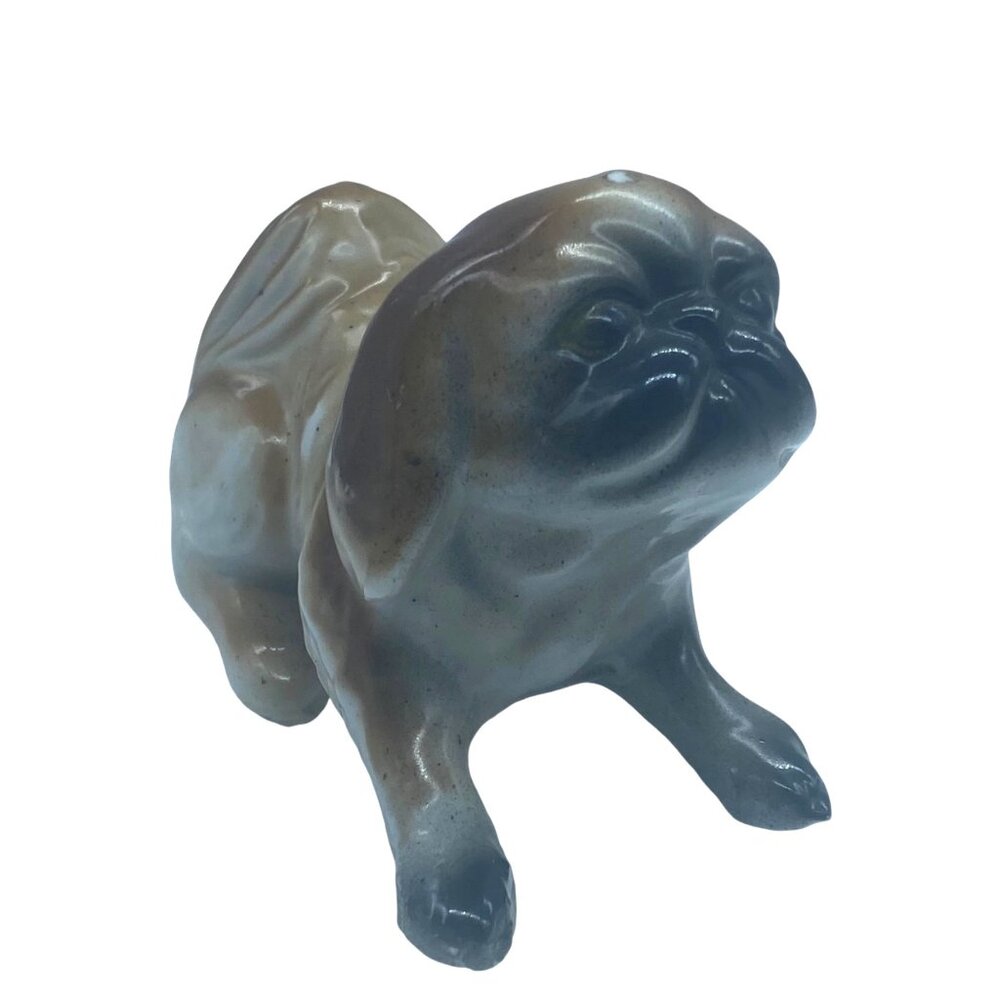 Vtg Pekingese Pug Dog Figurine Handcrafted In Japan Ceramic‎ 2.5"x3.5"